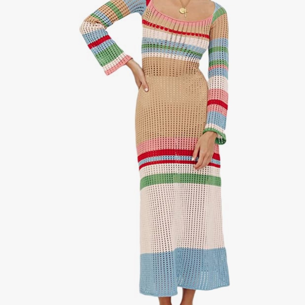 COPY - Knit Bodycon Dress for Women crochet long dress